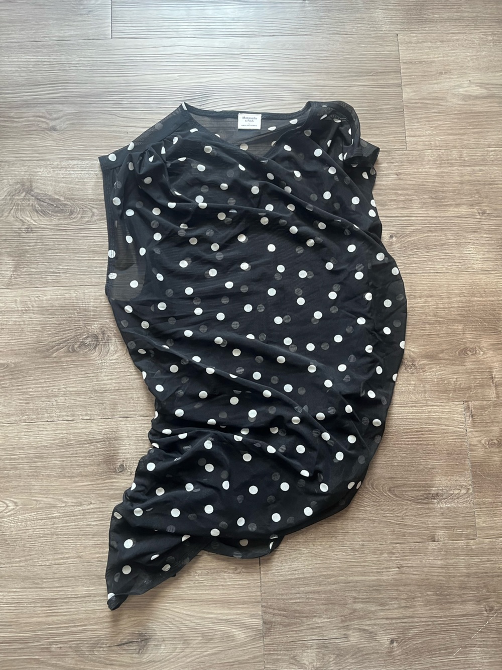 Abercrombie & Fitch Sheer Black Polka Dot Top